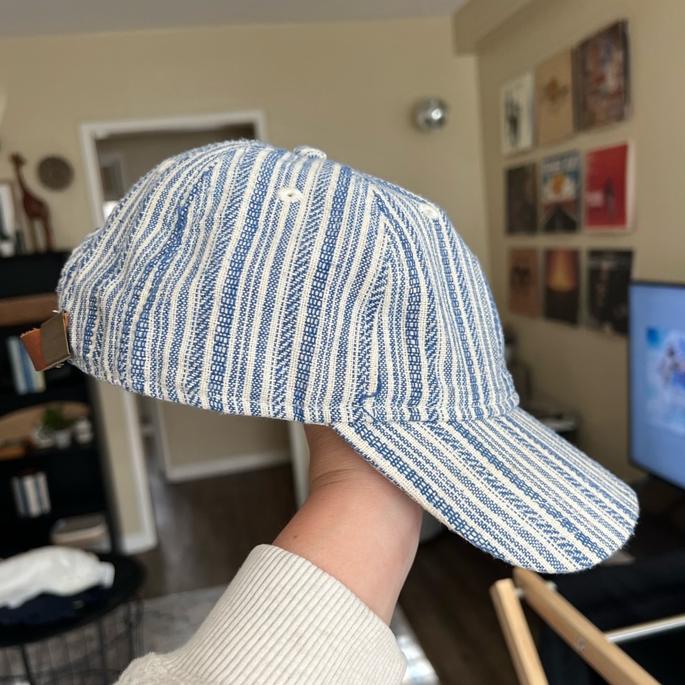 Madewell Blue and White Striped Dad Hat